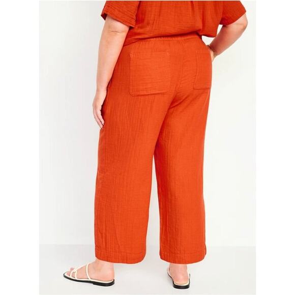 Old Navy High-Waisted Crinkle Gauze Pull-On Ankle Pants Women's Size 2X New with - Picture 2 of 8